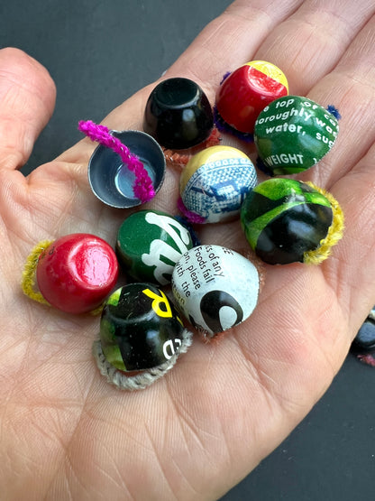 50 or 100 Tiny Tin Cups Made from Old Tin Cans...Early Recycling -