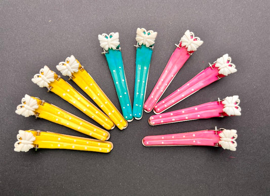 10 Vintage Big Butterfly Hair Clips