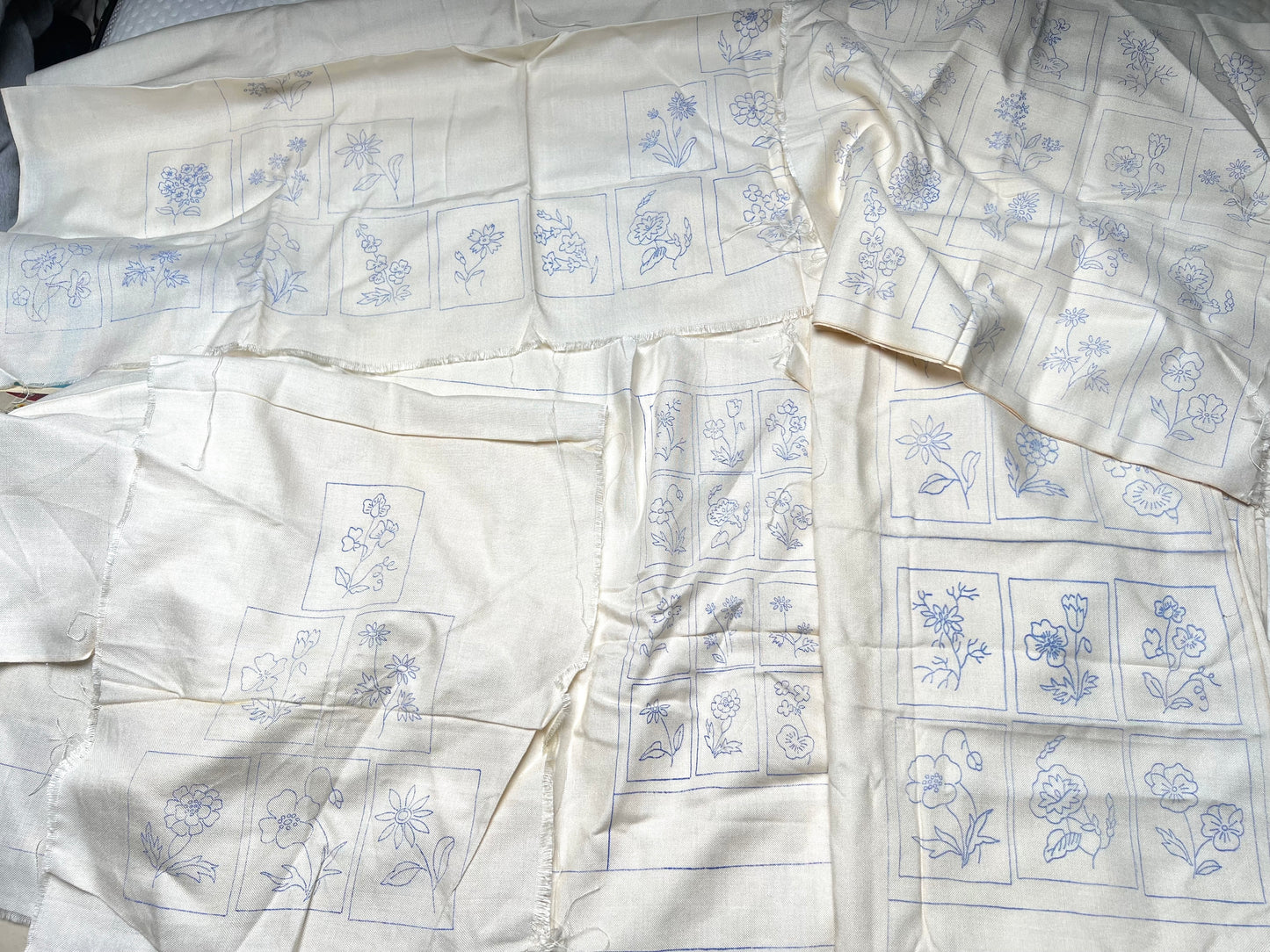 1950s Norman Hartnell "Garden Glory" Designs in Womens Day - Chair Backs, Cushion Cover, Runner and Aprons.