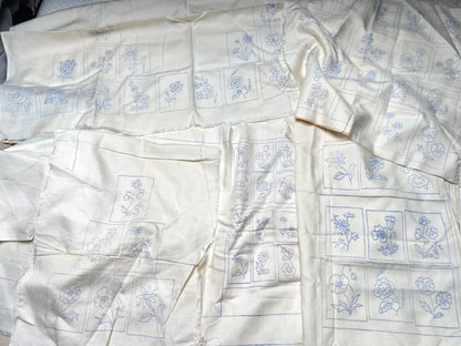1950s Norman Hartnell "Garden Glory" Designs in Womens Day - Chair Backs, Cushion Cover, Runner and Aprons.