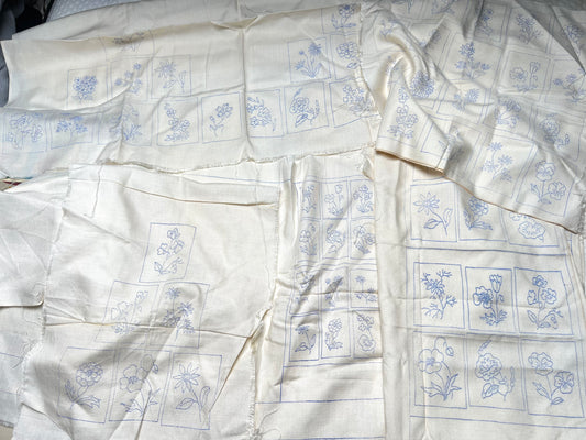 1950s Norman Hartnell "Garden Glory" Designs in Womens Day - Chair Backs, Cushion Cover, Runner and Aprons.