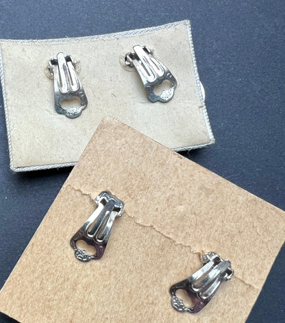 Vintage Dancing Figures Clip On Earrings