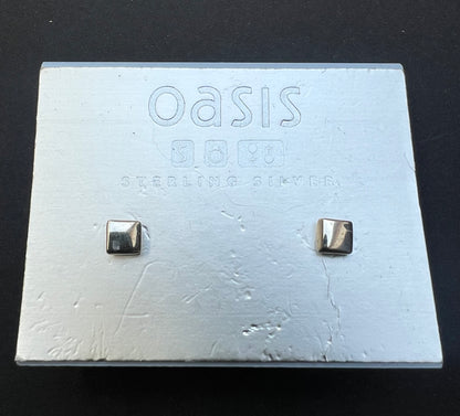 Solid Sterling Silver 5mm Square Studs