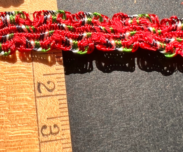 60+ Metres of Red and Green Silky Trim