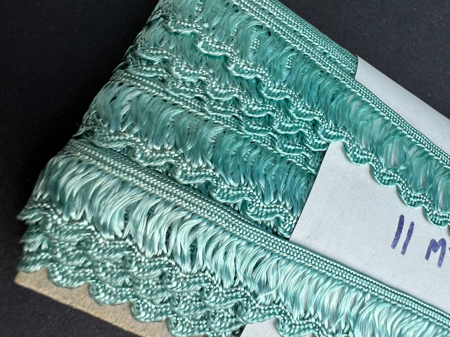 11m of Silvery Aqua Turquoise Silky Trim - 1.3cm wide.