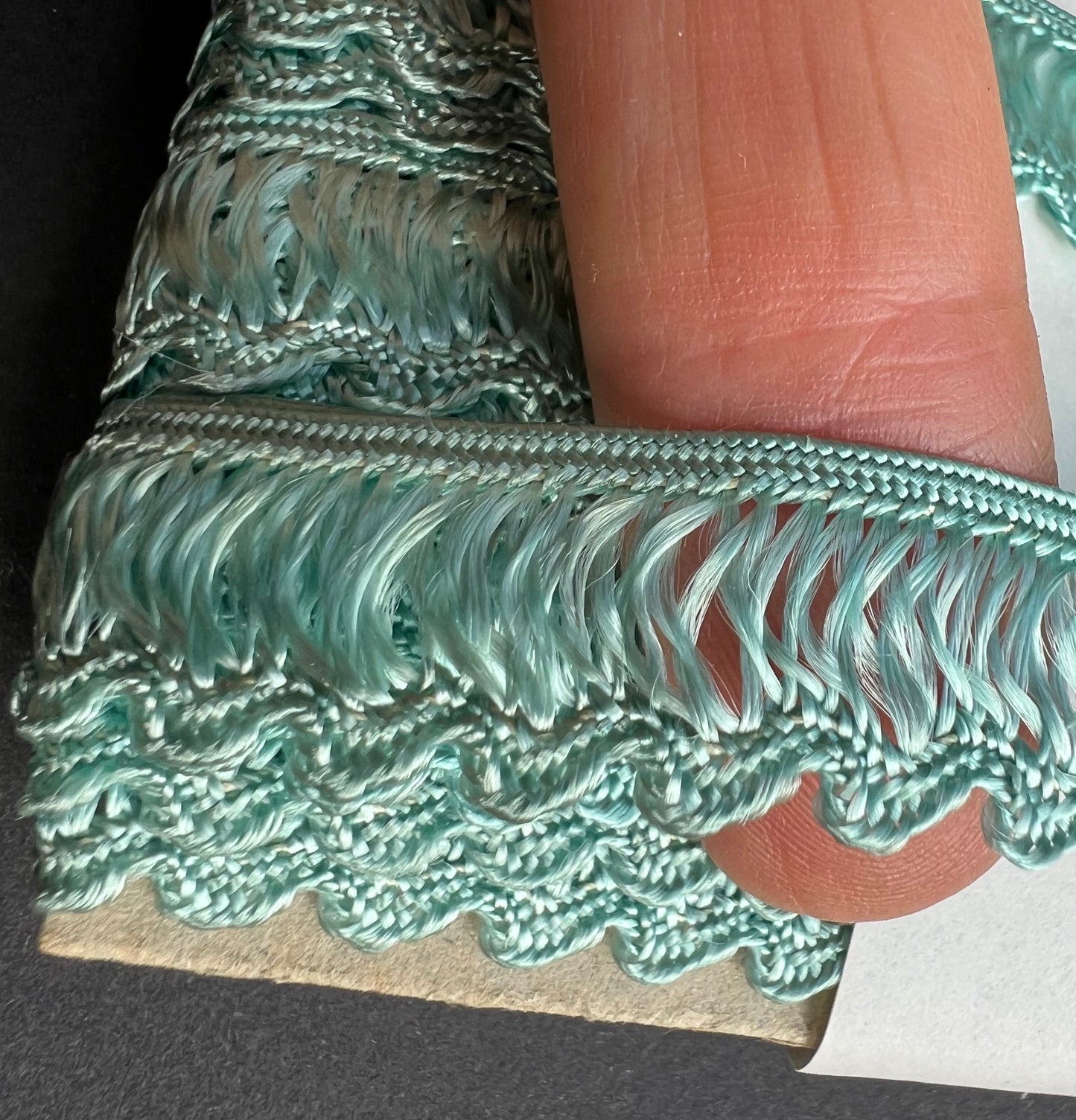 11m of Silvery Aqua Turquoise Silky Trim - 1.3cm wide.