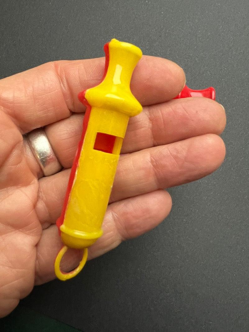 Loud..and Portable..Vintage Plastic Whistle - Made in Hong Kong