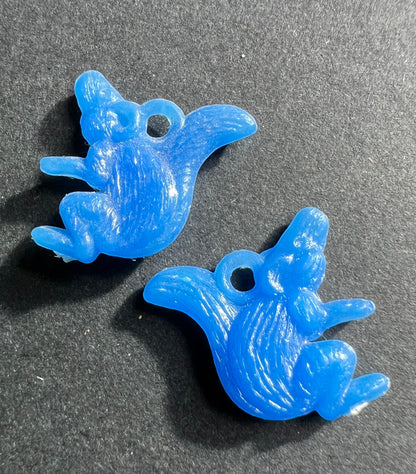 2 Vintage 3D Squirrel Charms - 1.5cm tall