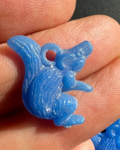 2 Vintage 3D Squirrel Charms - 1.5cm tall