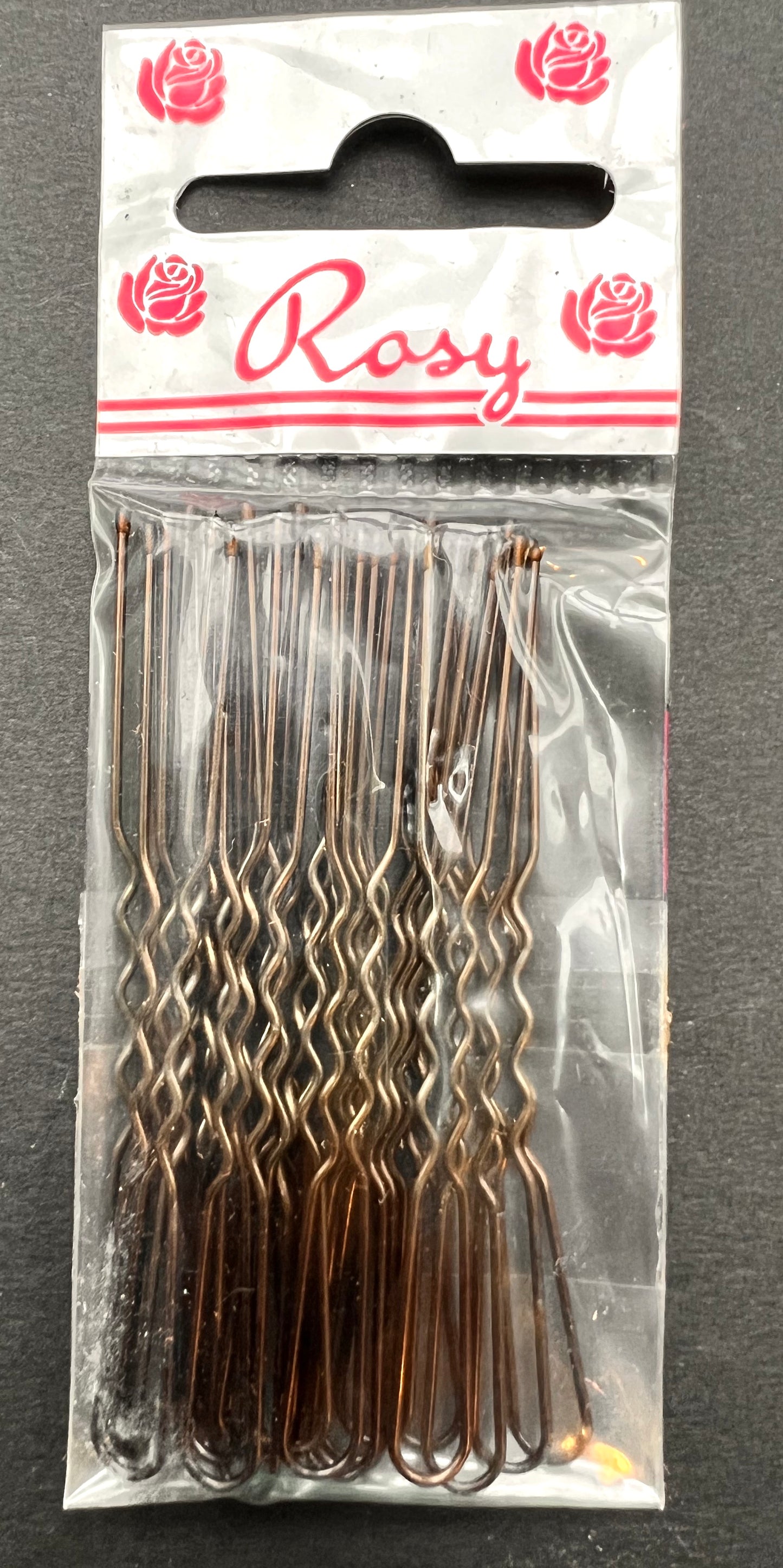 Packet of Crimped Brown 7cm Hair Pins