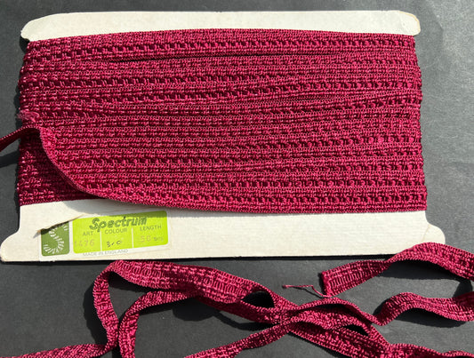 Vintage Rich Burgundy  Upholstery Trim / Braid 1.5cm wide - 52m or 13 m