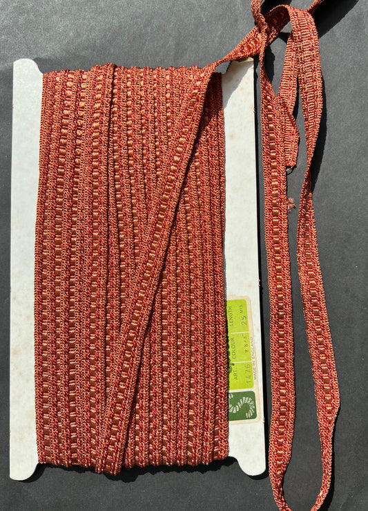 Aprox 17m Vintage Caramel Upholstery Trim / Braid 1.5cm wide