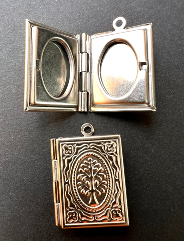 Book Shaped 2cm Locket with Tree