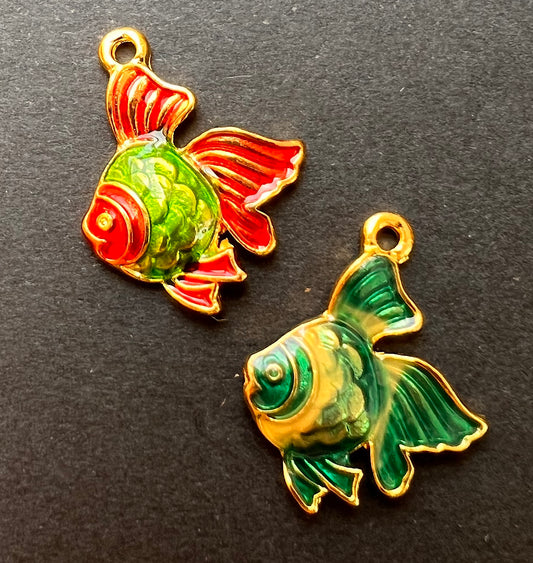 Shimmery 2cm Angel Fish Enamel Charms