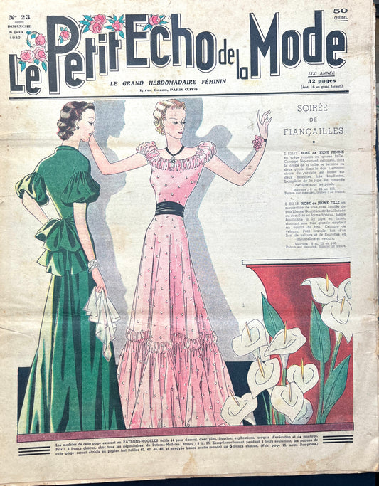 Pretty Cover on June 1937 French Le Petit Echo de la Mode