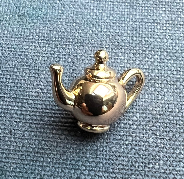 Tiny Gold Tea Pot 1.5cm Charm or for a Dolls House