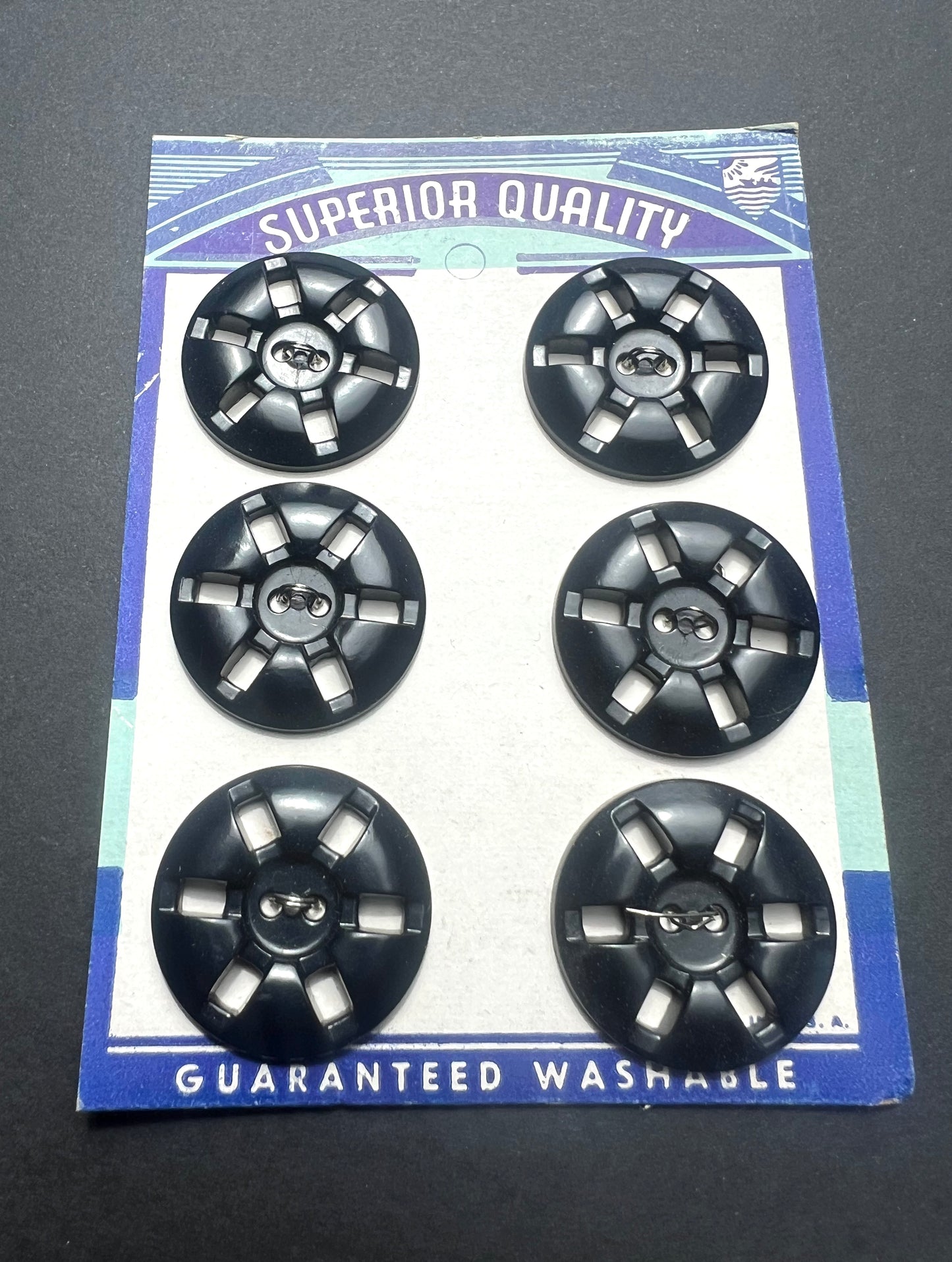 Black Modernist Buttons - 2.7cm or 1.5cm
