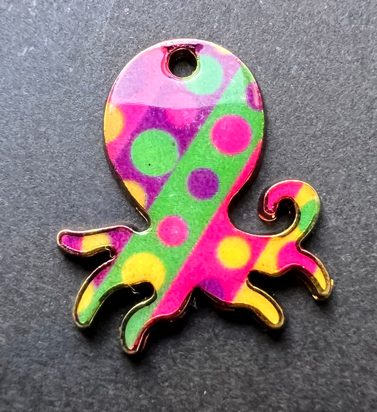 2cm Psychadelic Enamel Octopus Charm / Pendant