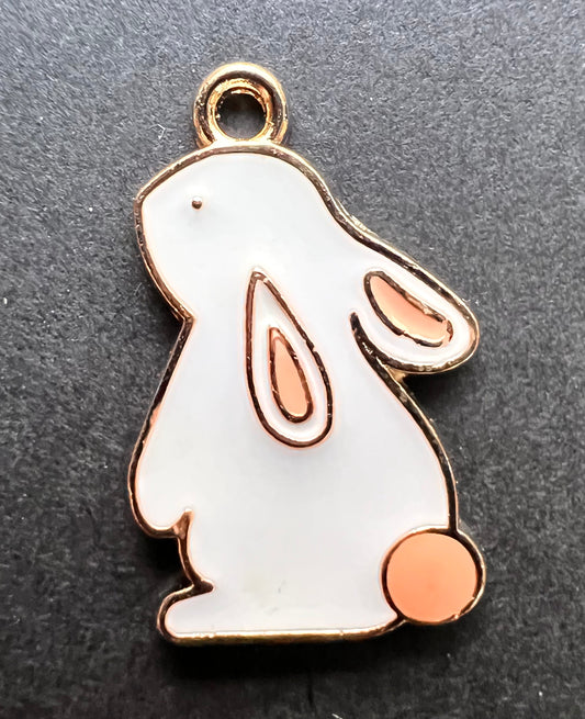 Swee White Baby Rabbit Enamel Charm