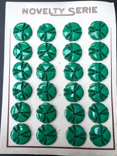 6 or 24 Bright Turquoise Green Vintage French 2.2cm Buttons