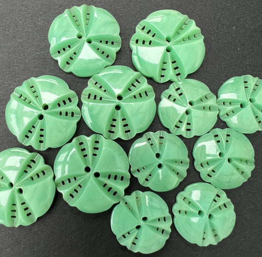 6 or 24 Icy Mint Green Vintage French 2.2cm or 1.7cm Buttons