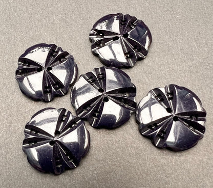 5 Very Dark Blue Vintage French 1.7cm  Buttons