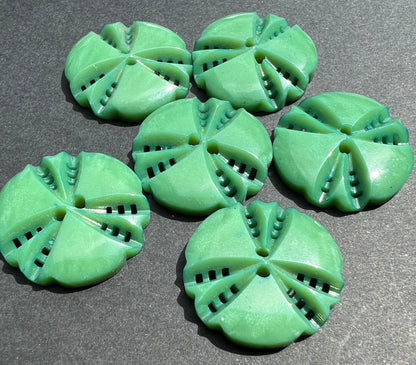 6 or 24 Gentle Green Vintage French 2.2cm Buttons