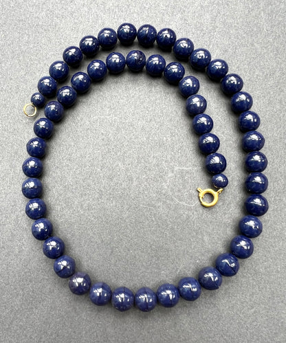 Demure Oxford Blue Vintage 40cm long Necklace with 5mm Glass Beads