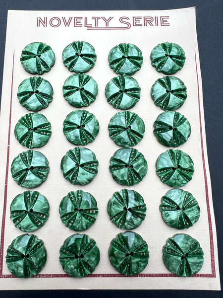 6 or 24 Vintage Silvery Green 2.2cm Buttons