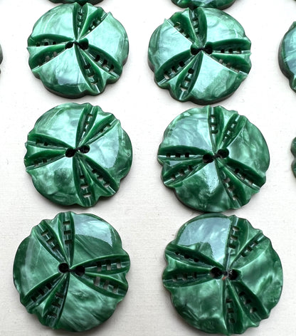 6 or 24 Vintage Silvery Green 2.2cm Buttons