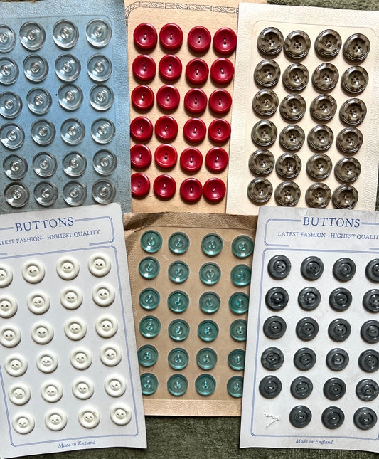 Job Lot of - 6 Sheets of Vintage Buttons (A)