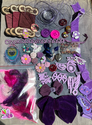 Purple, Pink, Maroon and Mauve Vintage Craft Pack