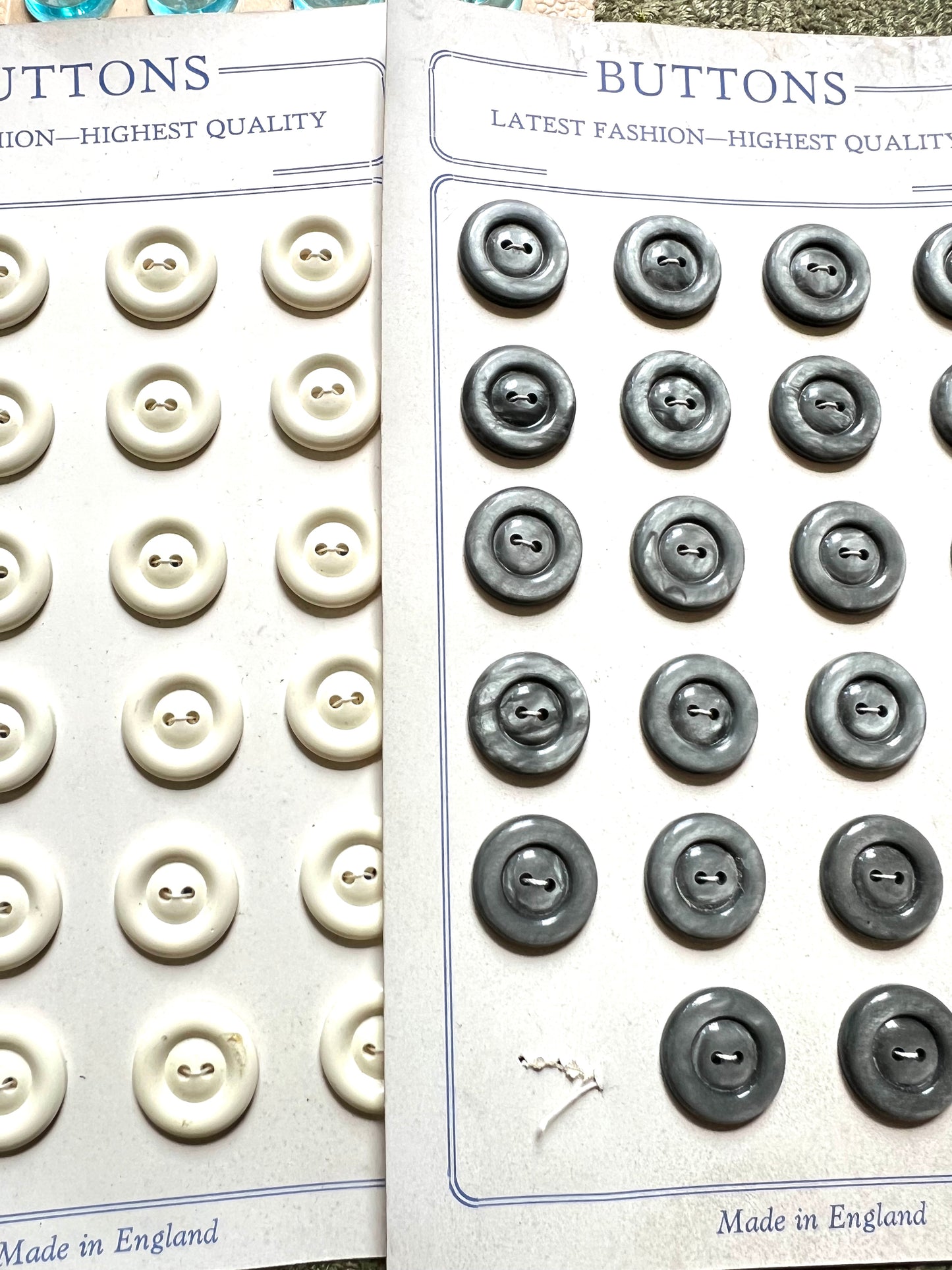 Job Lot of - 6 Sheets of Vintage Buttons (A)