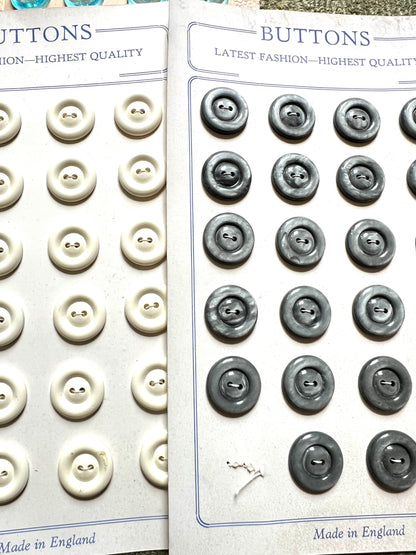 Job Lot of - 6 Sheets of Vintage Buttons (A)