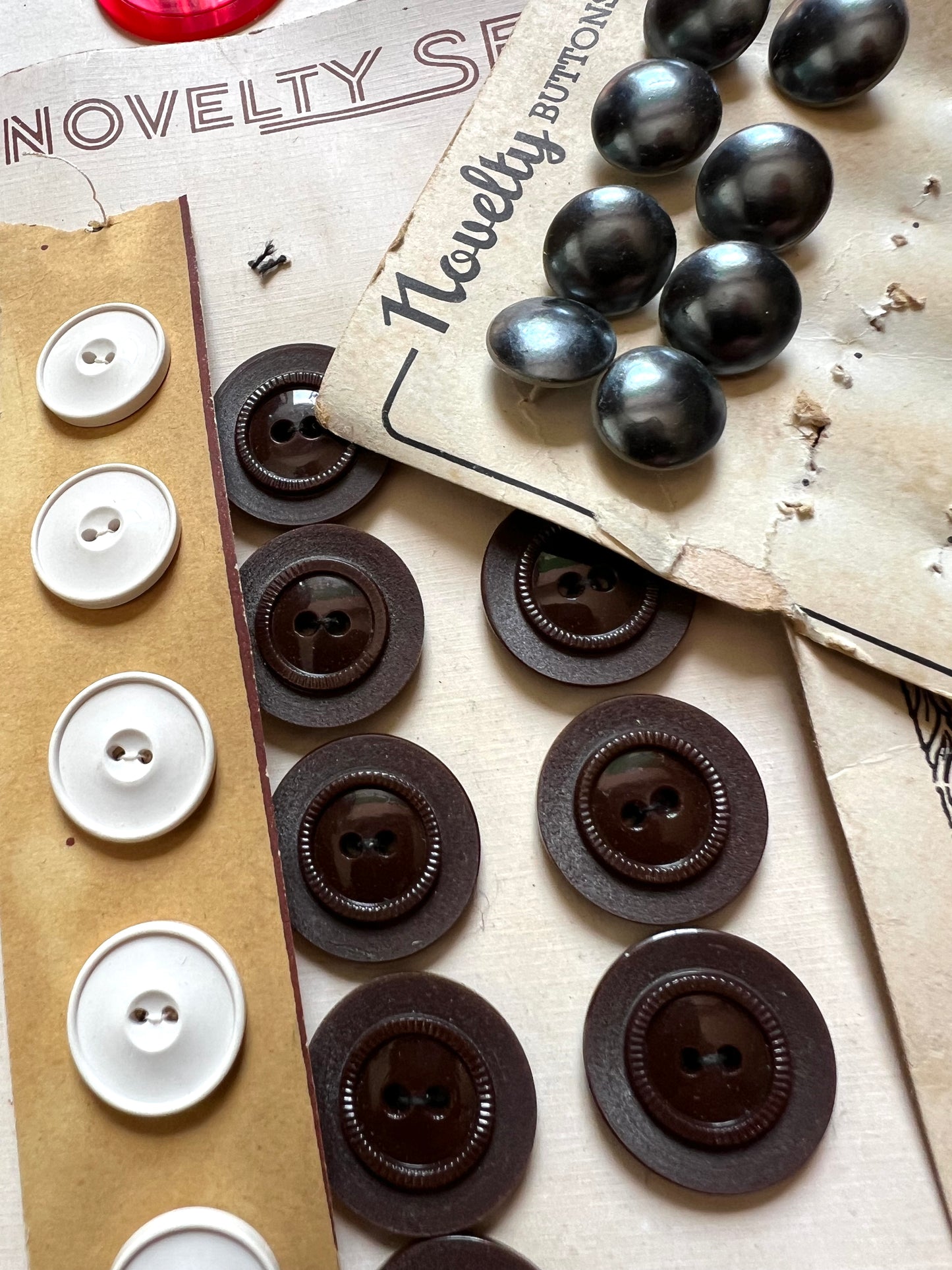 10 Part Sheets of Vintage Buttons (E)