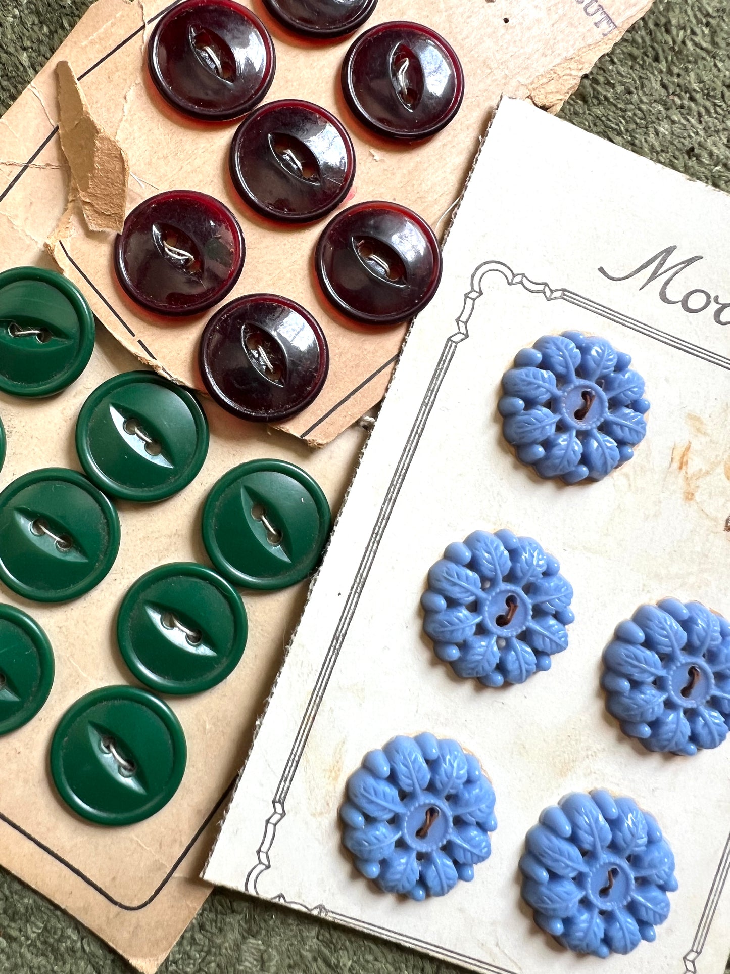 10 Part Sheets of Vintage Buttons (E)
