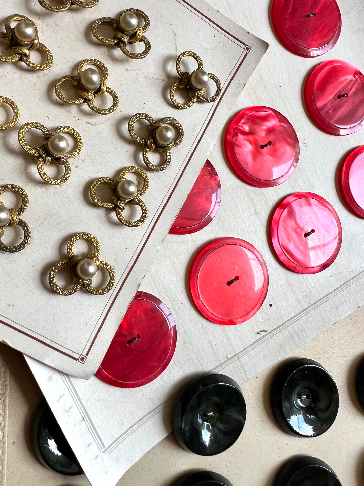 10 Part Sheets of Vintage Buttons (E)