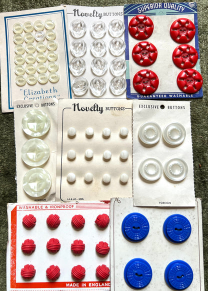 9  Sheets of Vintage Buttons (J)