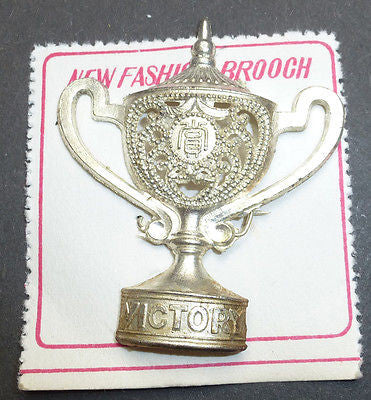 Fabulously Kitsch 1950s VICTORY Trophy Brooch - 2"