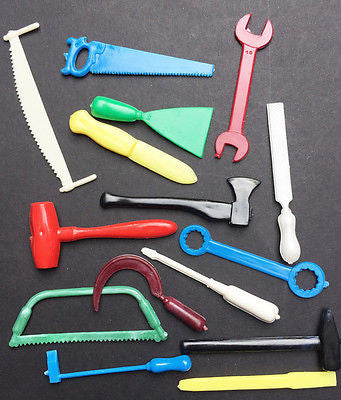 15 Vintage plastic Tools 5.5cm- Ideal for Jobs around the Dolls House..