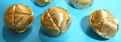 Vintage Gold Lotus Flower 12mm Buttons - 6 of them