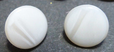 8 Tiny 7mm Vintage White Glass Buttons