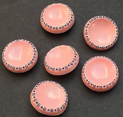 6 chic Vintage 1.4cm French Buttons - 1.6cm