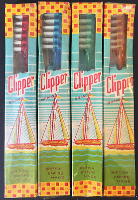 Vintage EMPIRE MADE Junior CLIPPER TOOTHBRUSH MINT in Original Box