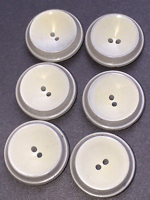 6 Vintage 1960s Italian 1.6cm Buttons Dark/Light Grey