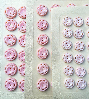 24 or 6 Baby Pink Vintage 1950s Space Age Buttons - 2cm, 1.7cm or 1.5cm wide