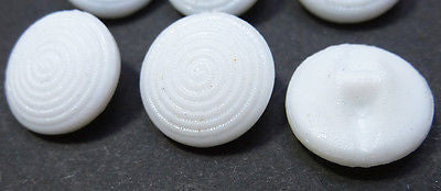 6 Vintage White Glass SWIRL 13mm Buttons