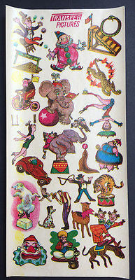SO 1970s..Transfer Sheets  -TV Stars, Circus, Sport, Dolls, Animals.. Made in JAPAN