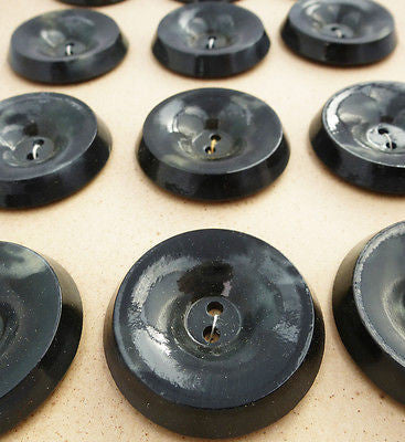 12 Vintage Black/Grey Night Cloud Buttons 2.7 or 3.2cm