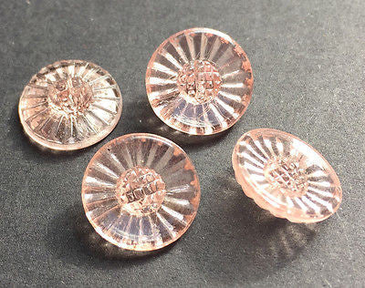 6 Gorgeous Vintage Pink Daisy Glass Buttons 1.5cm